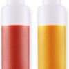 16oz Squeeze Bottles with Red Cap-Pack of 2 Wide Mouth, Leak Proof Refillable...