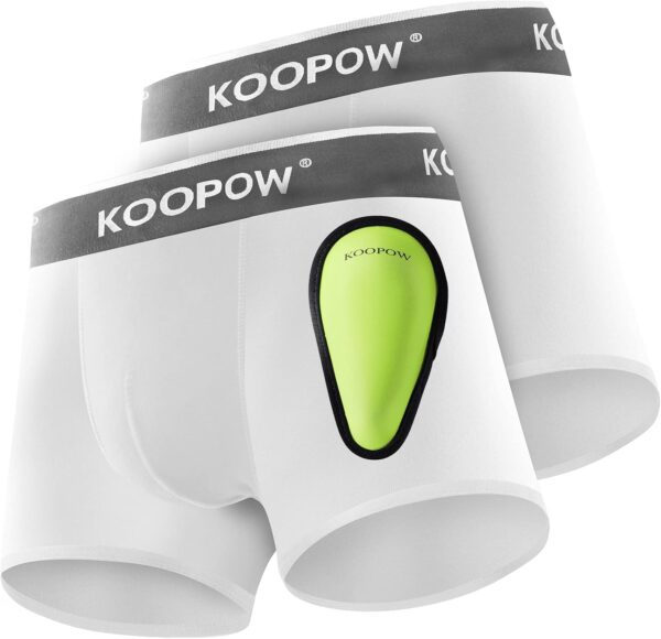 KOOPOW 2-Pack Boys Compression Briefs with Soft Protective Athletic Cup, Youth Peewee…