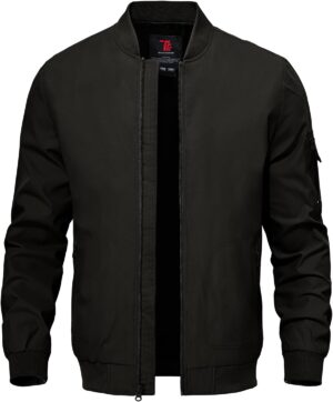 TBMPOY Men’s Lightweight Bomber Jackets Light Windbreaker Casual Stylish Fall Golf Zip…