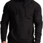GYMELITE Men's 1/4 Zip Fashion Pullover Hoodie Athletic Workout Fit Cotton Hooed...