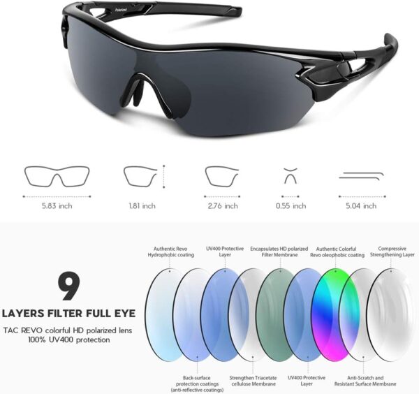 BEACOOL Polarized Sports Sunglasses for Men Women Youth Baseball Cycling Running…