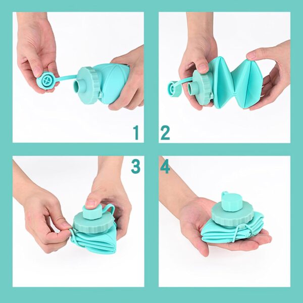 Collapsible Water Bottles, Silicone Foldable Portable Water Bottle 610ml, Lightweight…