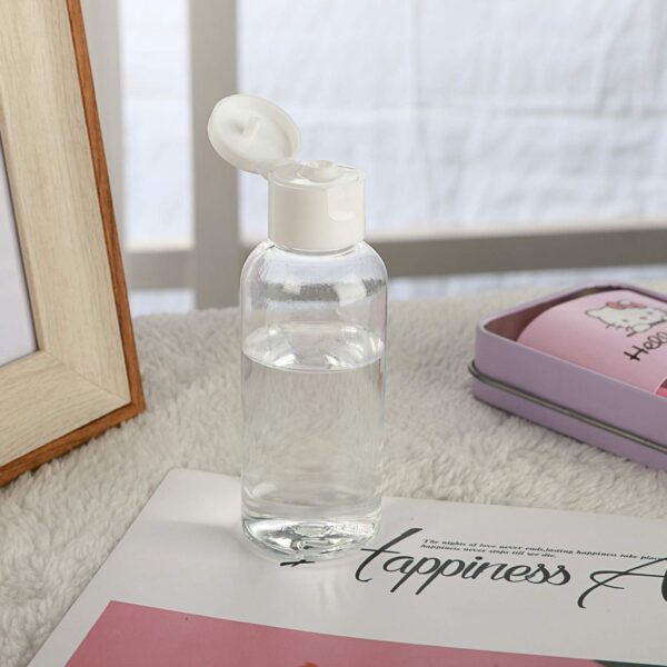 30 Pcs 2 oz Clear Plastic Empty Bottles with Flip Cap for Travel Size Liquids