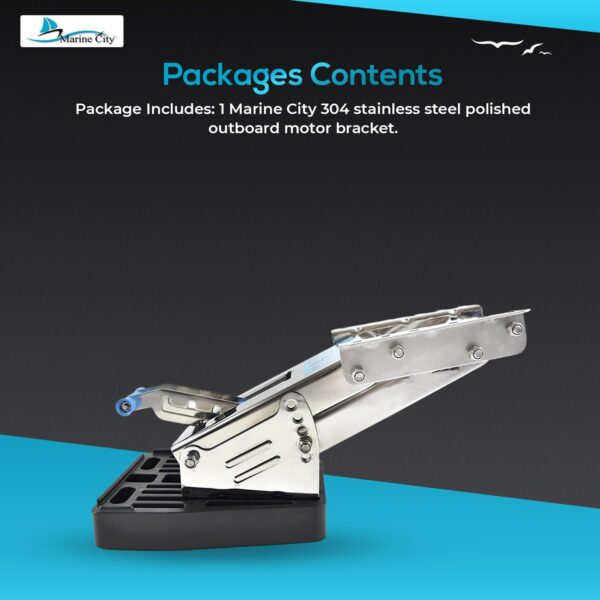 MARINE CITY 304 Stainless Steel Fine Polished Outboard Motor Bracket Up to Easy Use…