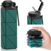 Collapsible Water Bottles 20.6oz Foldable Water Bottle BPA Free Reusable Lightweight...