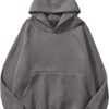Lauweion Women Solid Basic Fleece Letter Loose Hoodie Sweatshirt Long Sleeve Kangaroo...