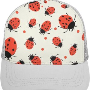 Ladybugs Pattern Infinite Speckled Adult Baseball Cap Hollow Baseball Hat Sun Visor…