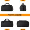 Gym Bag for Men – 55L Black Durable Large Duffle Bag for Travel, Workout,…