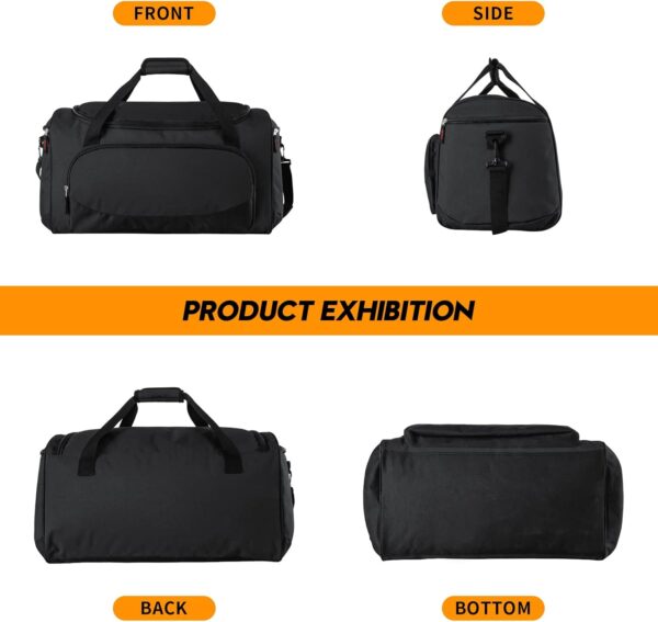 Gym Bag for Men – 55L Black Durable Large Duffle Bag for Travel, Workout,…