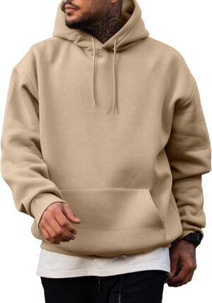 JMIERR Mens Casual Cotton Hooded Collar Drawstring Hoodies Pullover Sweatshirts Casual…
