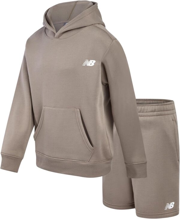 New Balance Boys’ Shorts Set – 2 Piece Performance Fleece Hoodie Sweatshirt and Sweat…