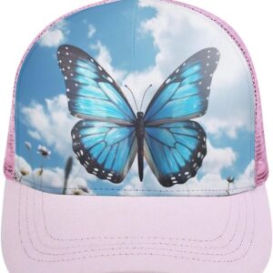 Blue Butterfly and Clouds Adult Baseball Cap Hollow Baseball Hat Sun Visor Hat…