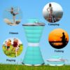 Collapsible Water Bottle, Camping Cup With Carabiner, Reuseable Silicone Foldable Leak…