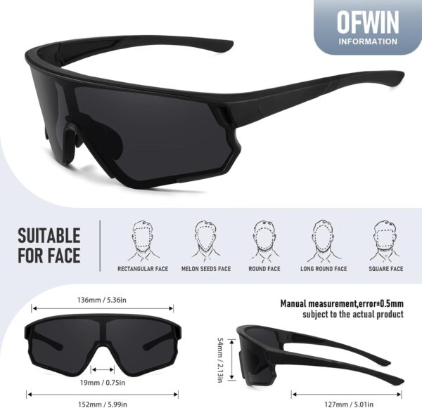 Polarized Sports Sunglasses for Men Women UV Protection Cycling Bike Running Wrap…