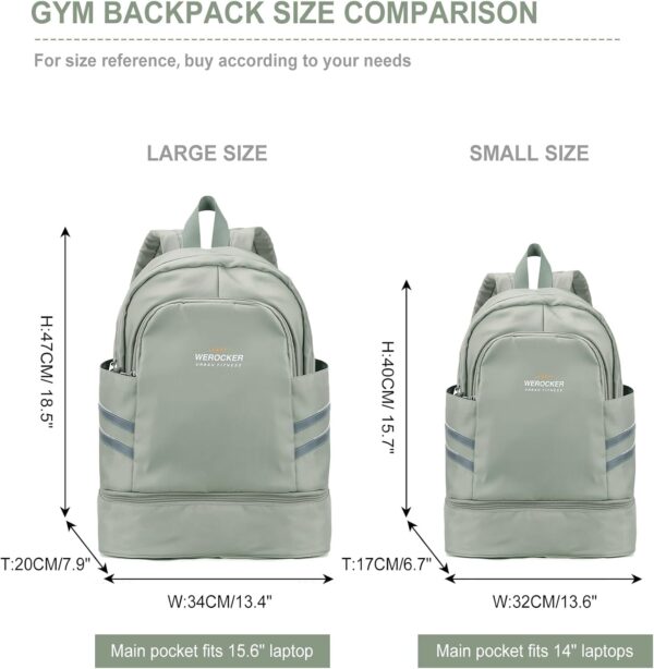 Gym Backpack for Women with Shoes Compartment & Wet Pocket, Large Travel…