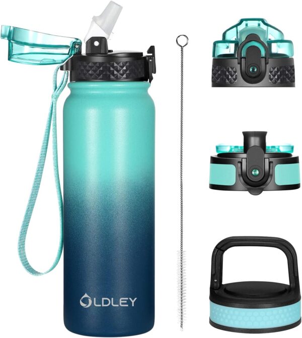 Oldley Insulated Water Bottle 20oz for Adults Kids Stainless Steel Water Bottles with…