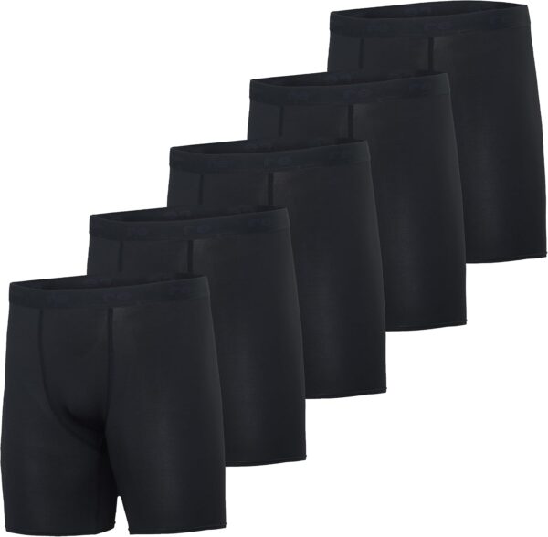 Real Essentials 5 Pack: Mens Compression Shorts – Quick Dry Performance Active…