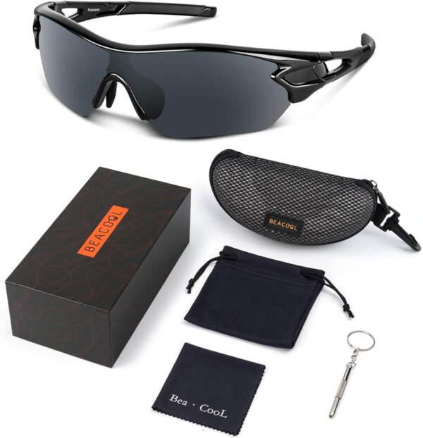 BEACOOL Polarized Sports Sunglasses for Men Women Youth Baseball Cycling Running…