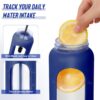 32 oz Glass Water Bottles With Silicone Sleeve (2-Pack) – Olive & Blue, Each with…