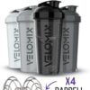 -4 PACK- 28 oz Protein Shaker Bottle for Protein Mixes – 4x Wire Whisk | Leak Proof…