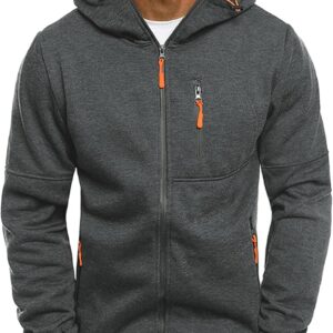Men’s Zip Up Fleece Hoodie Lightweight Sweatshirt Long Sleeve Sports Hooded Jacket…