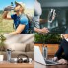 TOOFEEL Shaker Bottles for Protein Mixes 28 oz Stainless Steel Protein Shaker with 2…