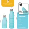 Travel Revealer Collapsible Water Bottles kids 18.5 oz Reusable LeakProof Silicone…