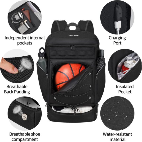 Basketball Backpack Basketball Bag Large Sports Bag with Separate Ball…