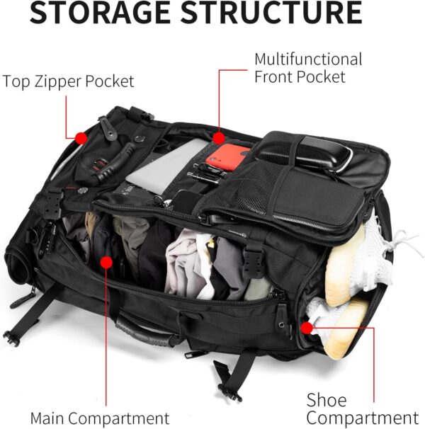 Travel Backpack Carry On Backpack Durable Convertible Duffle Bag Fit for…
