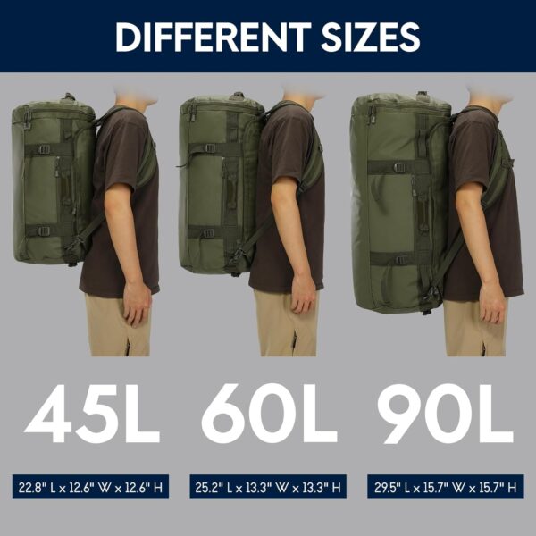Haimont 45L Duffle Backpack Bag, Convertible Travel Duffle with Shoes…