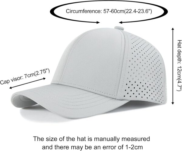 VOBOOM Men Quick Dry Baseball Cap Laser Cut Mesh Ball Curved Brim Snapback Hat