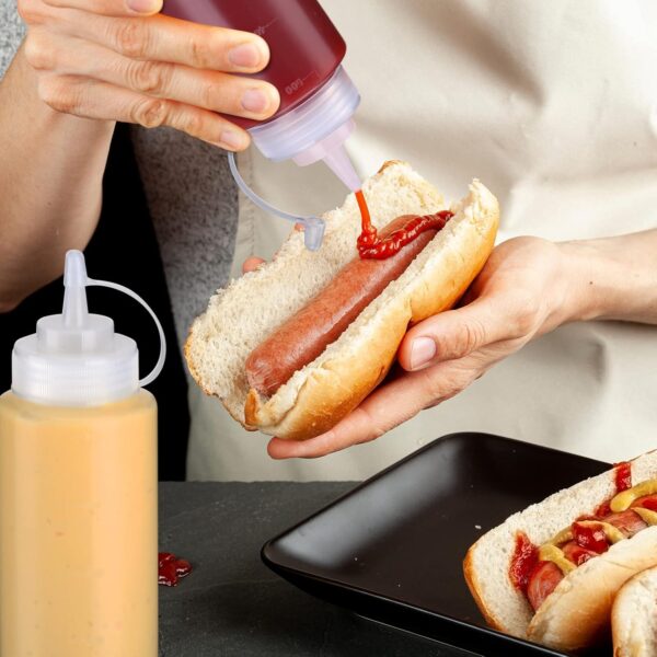 Xinnun 24 Pcs Plastic Condiment Squeeze Bottles Squeeze Leak Proof Multipurpose Squirt…