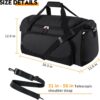 Gym Bag for Men – 55L Black Durable Large Duffle Bag for Travel, Workout,…