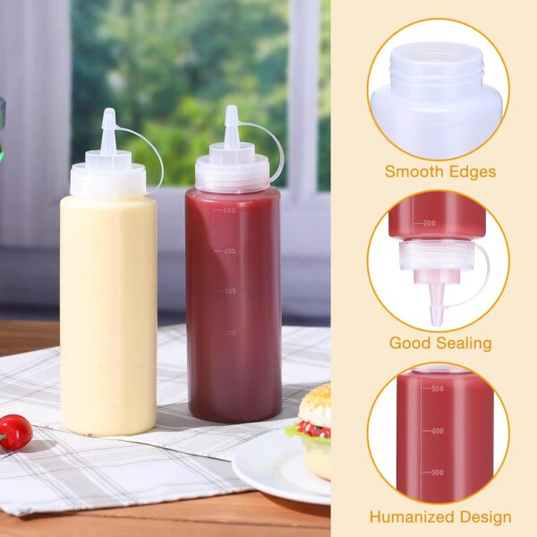 Xinnun 24 Pcs Plastic Condiment Squeeze Bottles Squeeze Leak Proof Multipurpose Squirt…