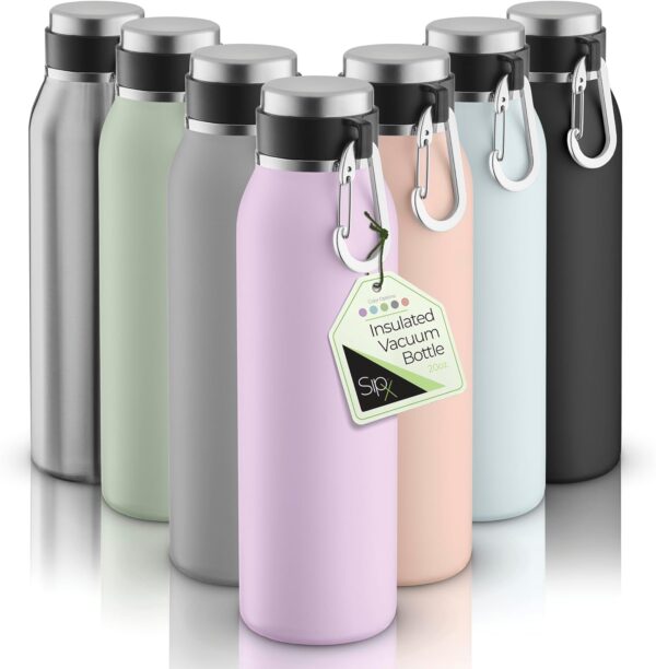 SipX Triple-Insulated Stainless Steel Water Bottle – 20oz. With Cover Lid, BPA-Free…