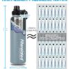 30oz Stainless Steel Portable Alkaline Filter Water Bottle, Creates Up To 9+ Ph Of…