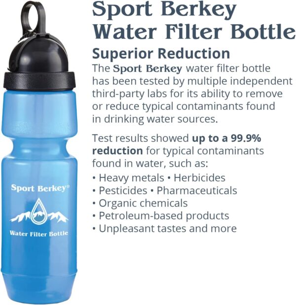 Berkey Sport Filtered Water Bottle BPA Free Portable 22oz New 2018 Model