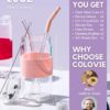 ColoVie 20oz Mixed Drinking Glasses with 6 Colors, Thicken Reusable Glass Tumblers…
