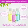 30 Pcs 2 oz Clear Plastic Empty Bottles with Flip Cap for Travel Size Liquids