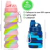Collapsible Water Bottles, 2 Pack 16oz Silicone Travel Water Bottle Leakproof BPA Free…