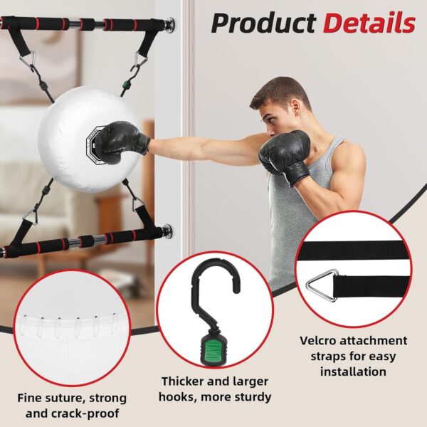 Doorway Punching Bag, Doorway Punching Pad Kit Includes 13″ Boxing Ring…