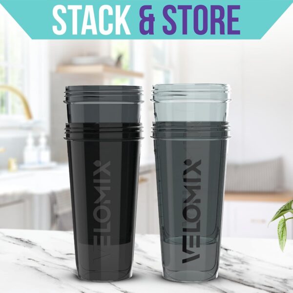 -4 PACK- 28 oz Protein Shaker Bottle for Protein Mixes – 4x Wire Whisk | Leak Proof…