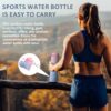 Collapsible 20oz Leakproof Foldable Silicone Water Bottle, Time Marker, Portable for…