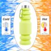 Collapsible Water Bottles Cups – 550ml Reusable BPA Free Silicone Foldable Travel…