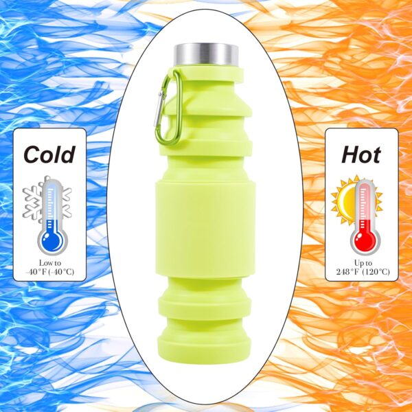 Collapsible Water Bottles Cups – 550ml Reusable BPA Free Silicone Foldable Travel…
