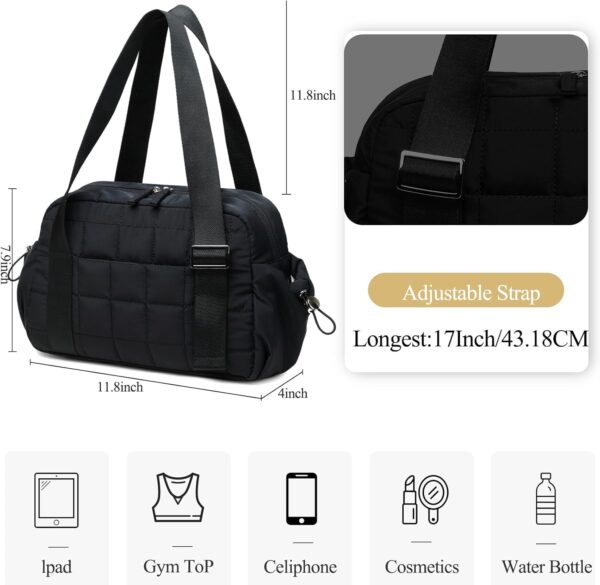 CAMTOP Mini Gym Bag for Women, Small Gym Tote Bag Puffy Quilted Sports…