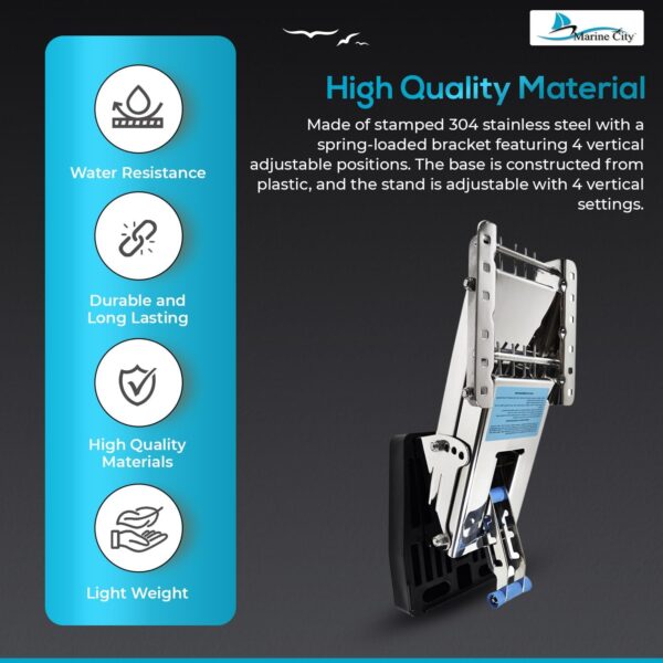 MARINE CITY 304 Stainless Steel Fine Polished Outboard Motor Bracket Up to Easy Use…