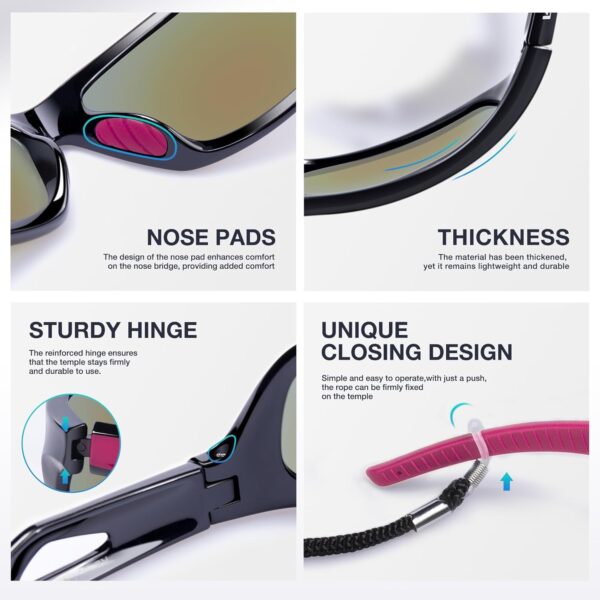 RIVBOS Polarized Sports Sunglasses Driving Sun Glasses Shades for Men Women Tr90 Frame…