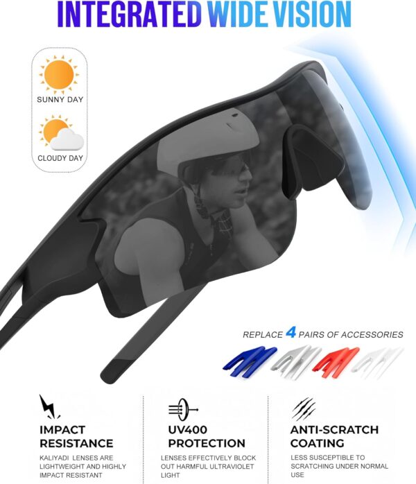 KALIYADI Sports Sunglasses Polarized Sunglasses-Men: Mens Sunglasses with UV400 for…