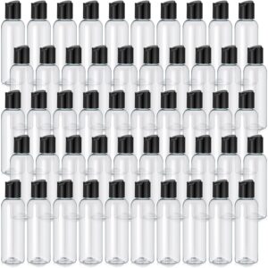 50 Pcs 4oz Plastic Squeeze Bottle with Disc Top Flip Cap Empty Amber Refillable…